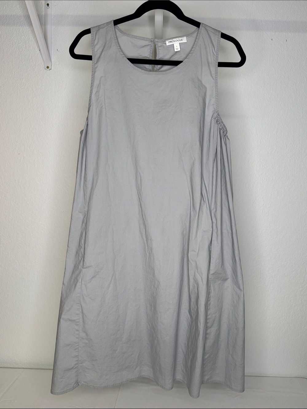 Prologue Cotton Blend Sleeveless Light Gray Midi A-Line Dress Size Large